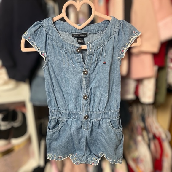 Tommy Hilfiger Other - Tommy Hilfiger Kids Light Blue Denim Romper
